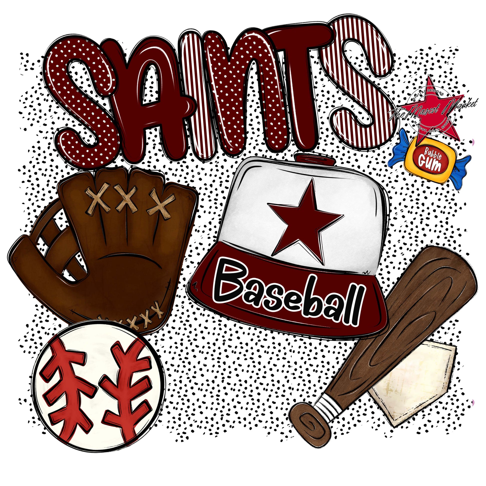 Saints Baseball Spirit-Maroon