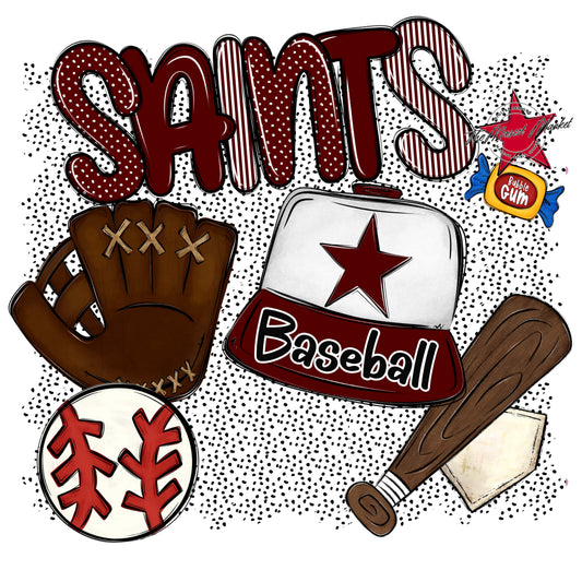 Saints Baseball Spirit-Maroon
