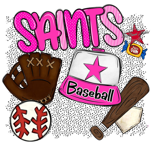 Saints Baseball Spirit-Pink
