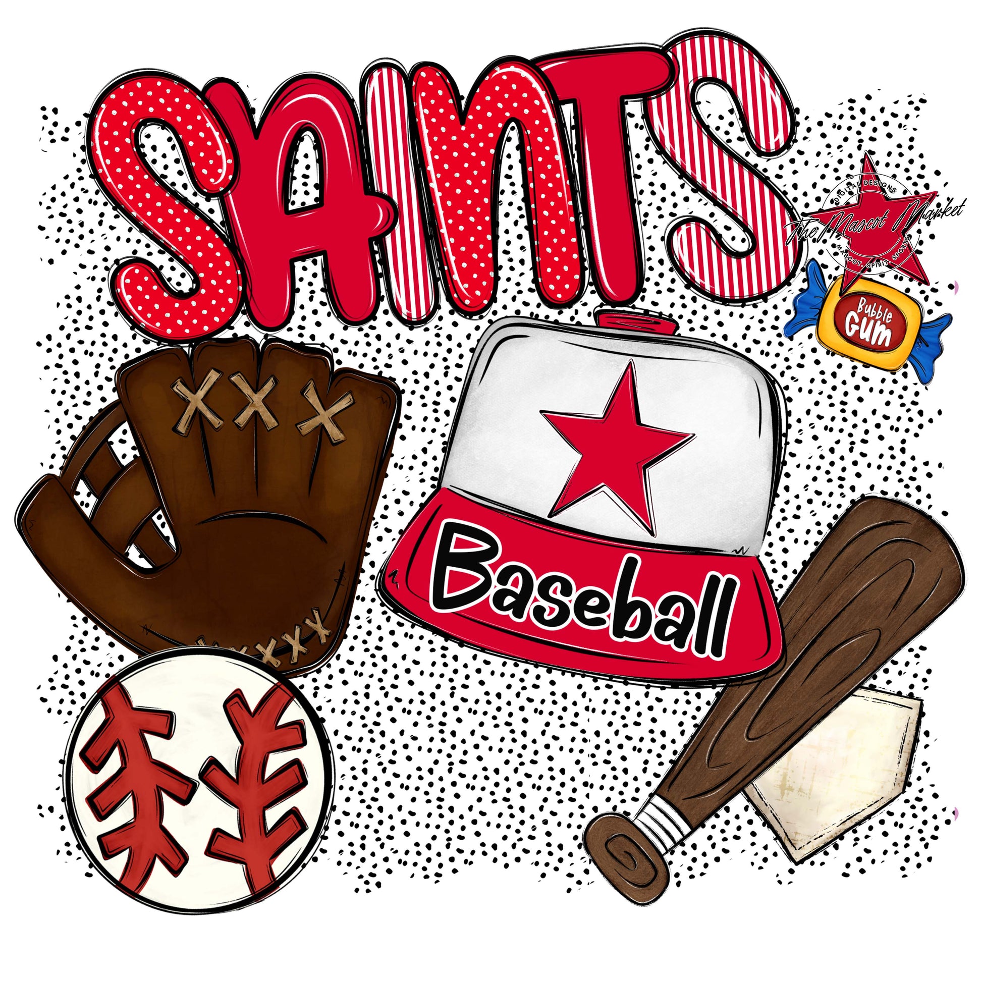 Saints Baseball Spirit-Red