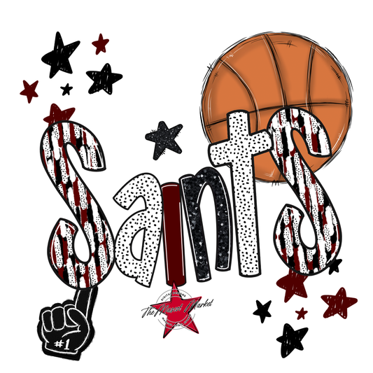 Saints Basketball Scrape-Maroon