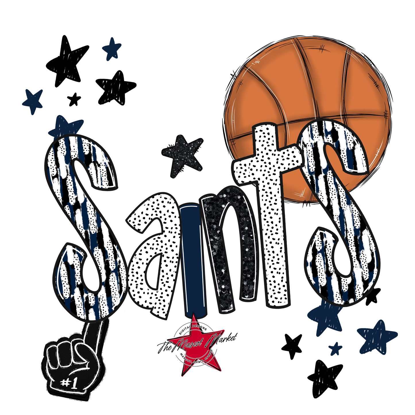 Saints Basketball Scrape-Navy