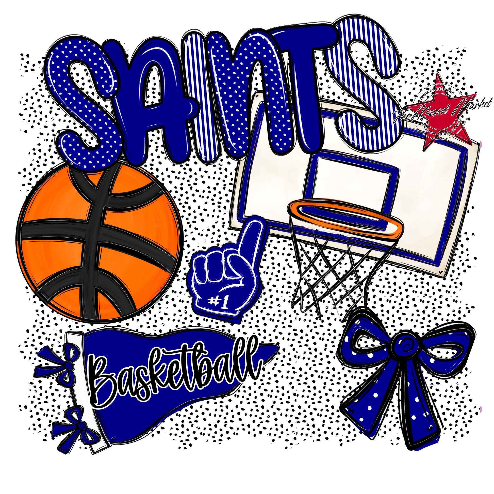 Saints Basketball Spirit-Blue