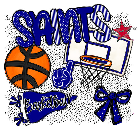Saints Basketball Spirit-Blue