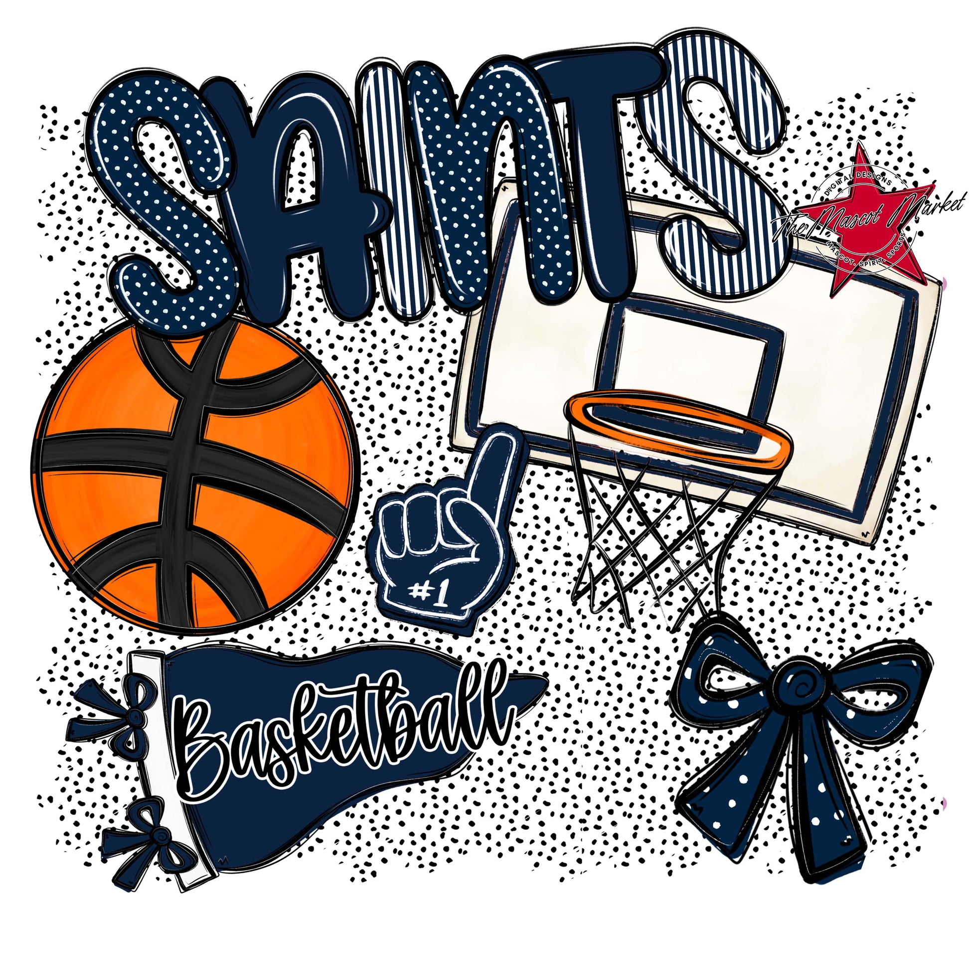 Saints Basketball Spirit-Navy