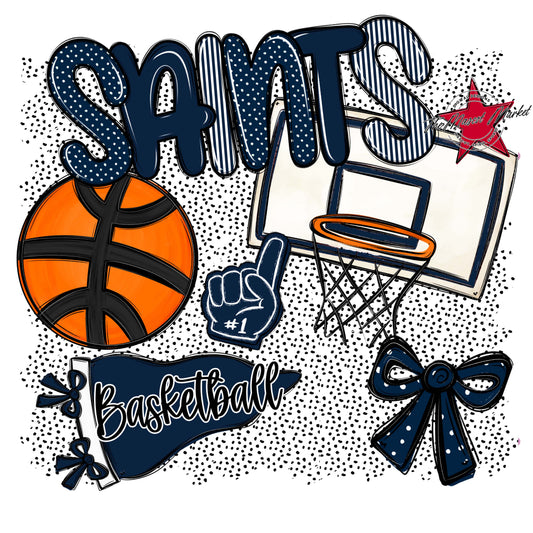 Saints Basketball Spirit-Navy