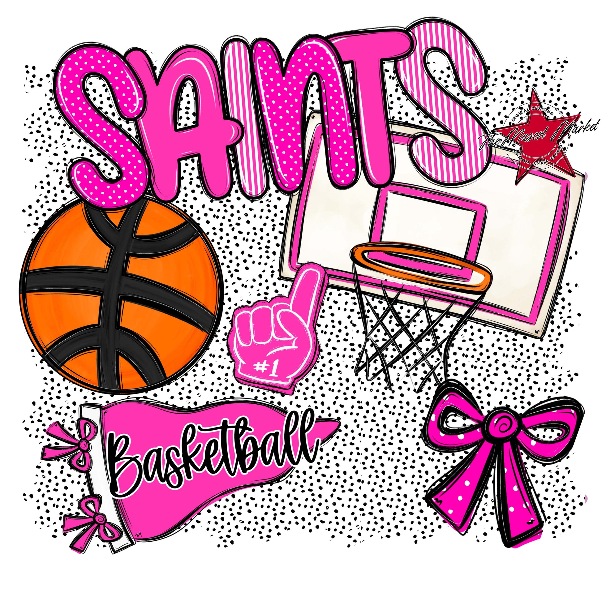 Saints Basketball Spirit-Pink