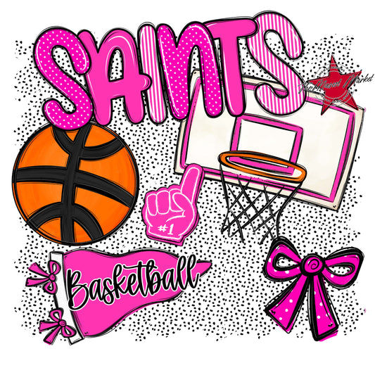 Saints Basketball Spirit-Pink