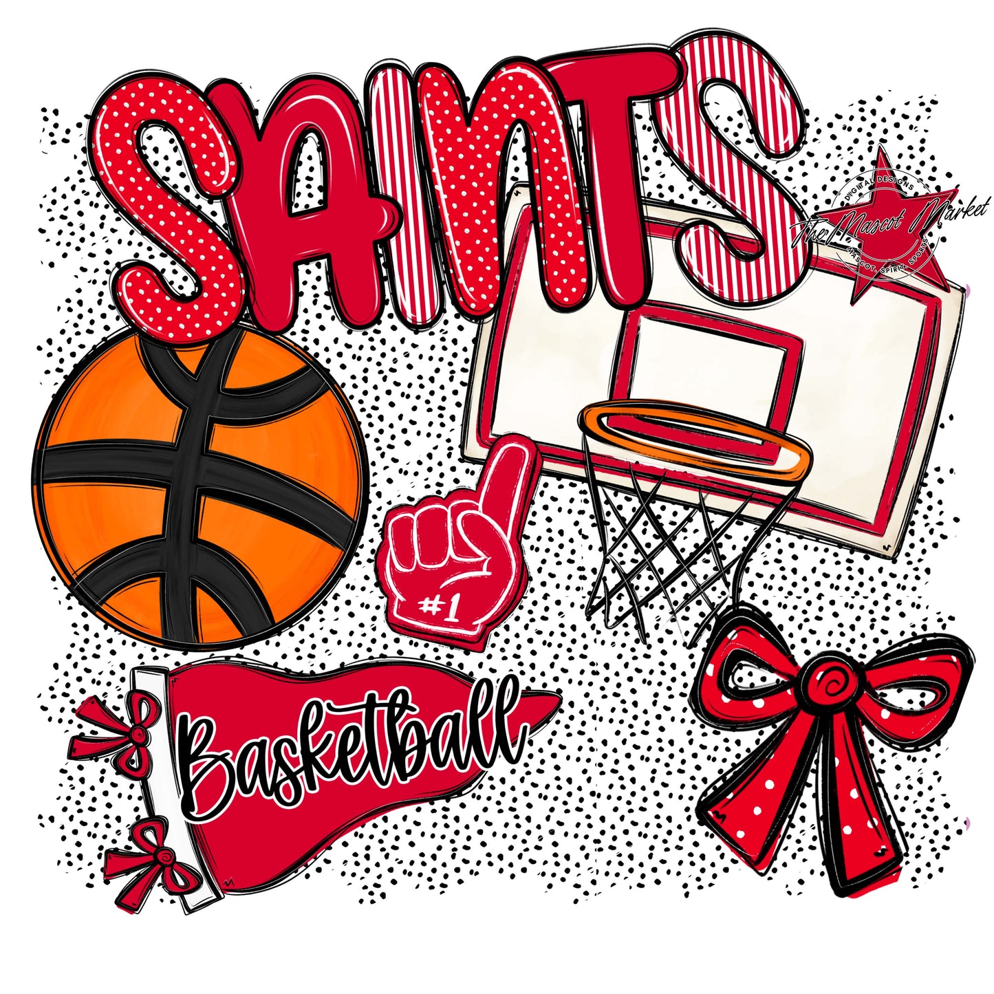 Saints Basketball Spirit-Red
