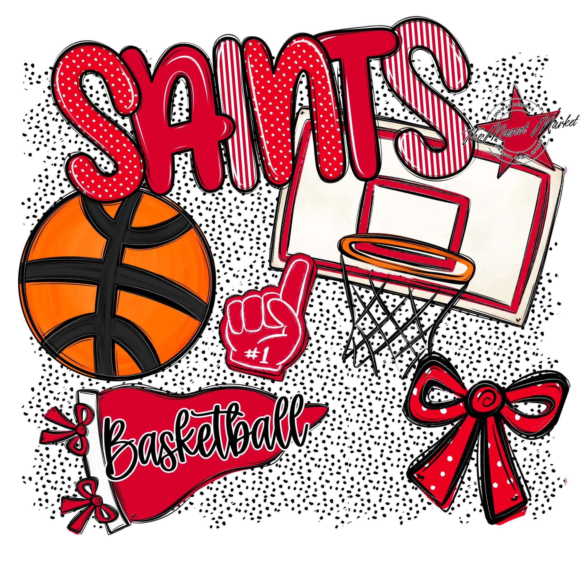 Saints Basketball Spirit-Red