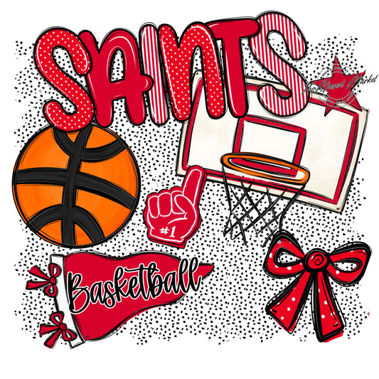 Saints Basketball Spirit-Red