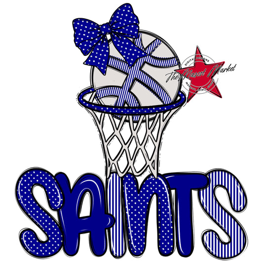 Saints Basketball Spirit Design-Blue