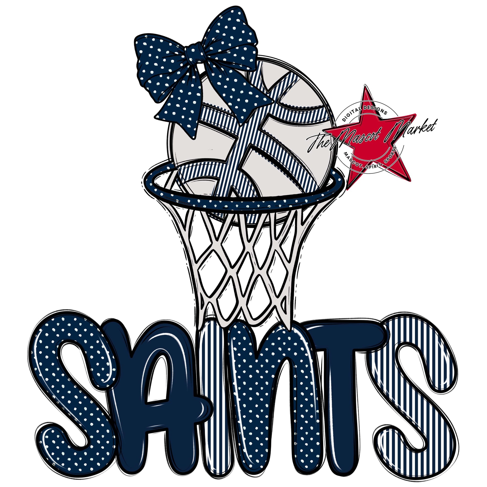 Saints Basketball Spirit Design-Navy