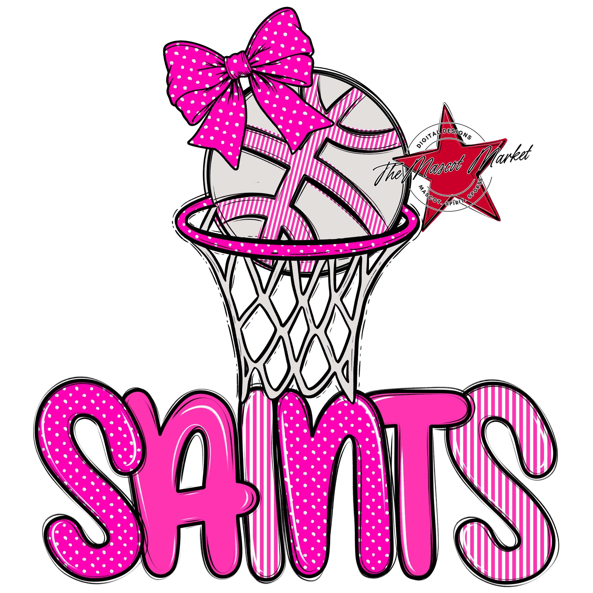 Saints Basketball Spirit Design-Pink