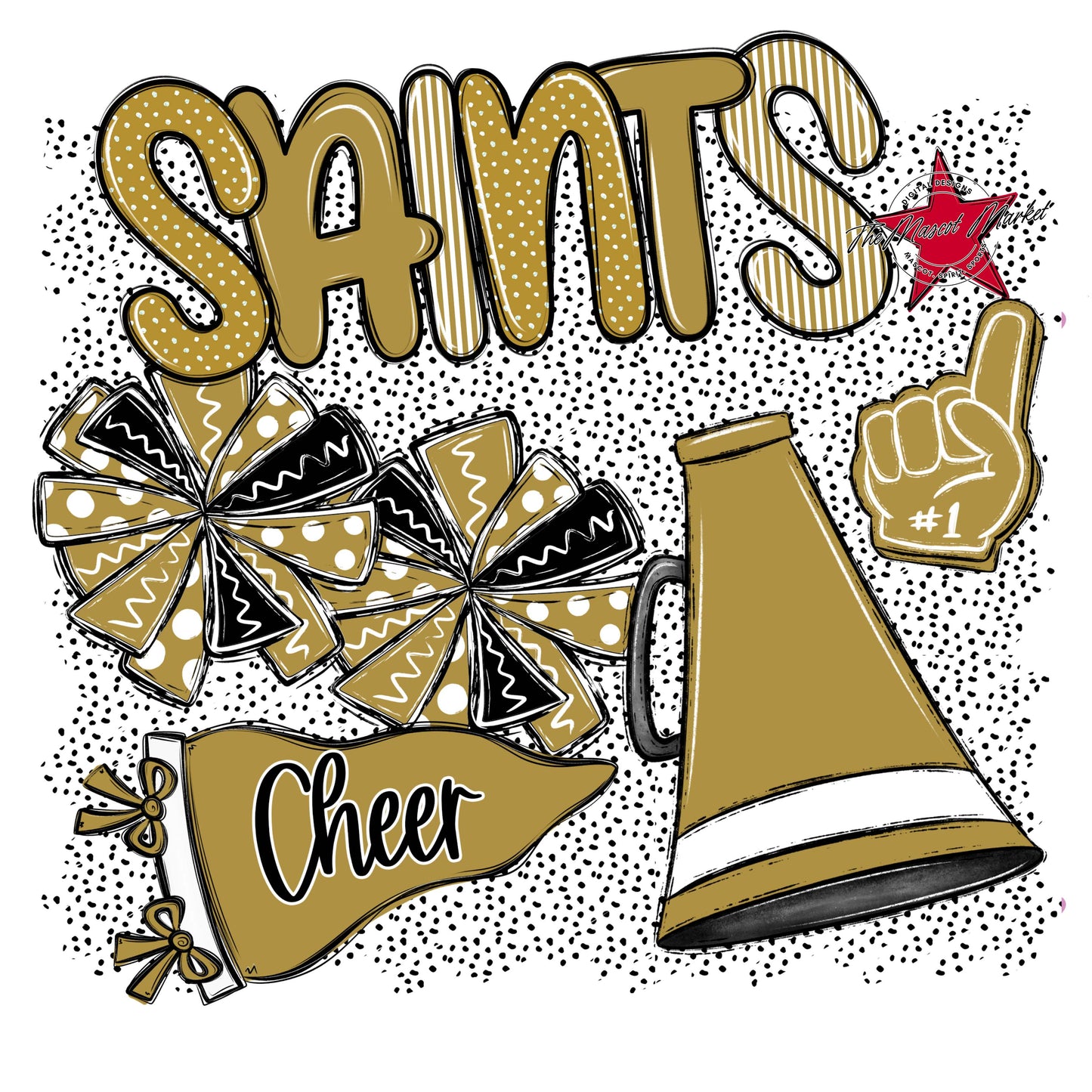Saints Cheer Spirit-Gold