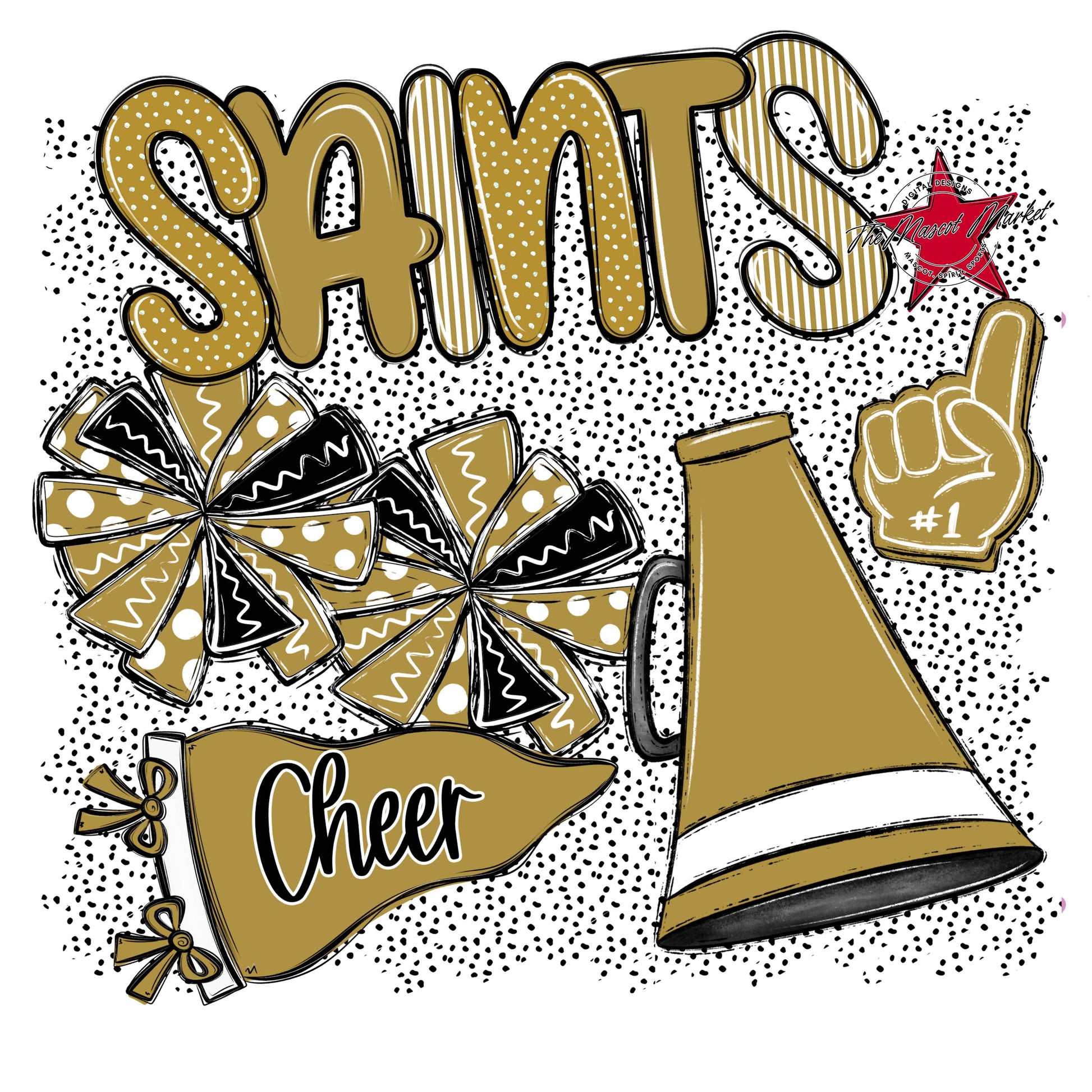 Saints Cheer Spirit-Gold