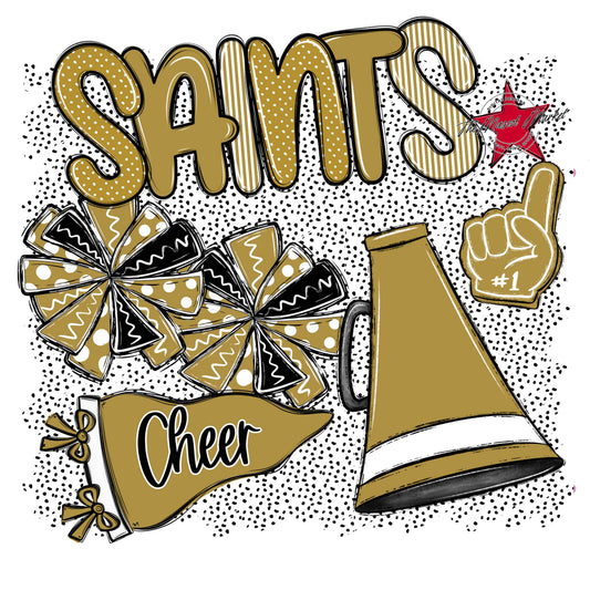 Saints Cheer Spirit-Gold