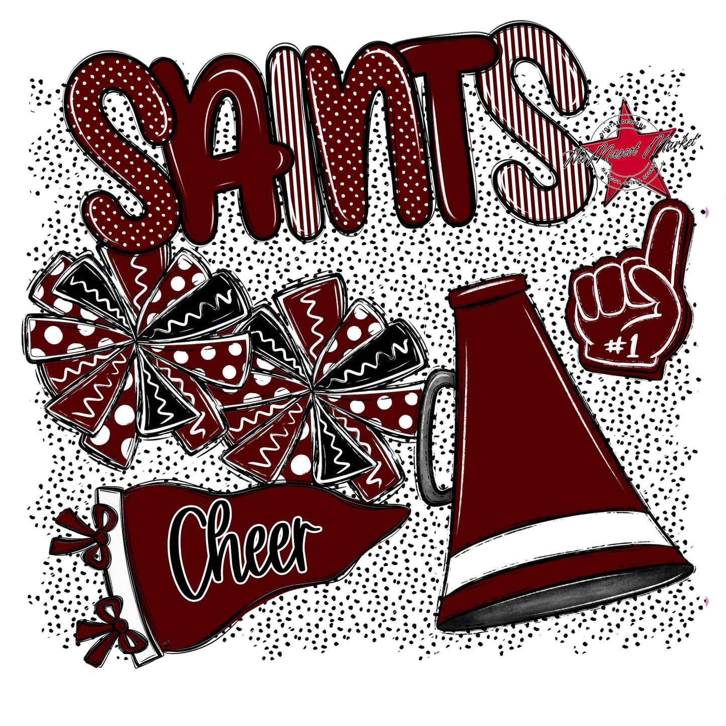 Saints Cheer Spirit-Maroon