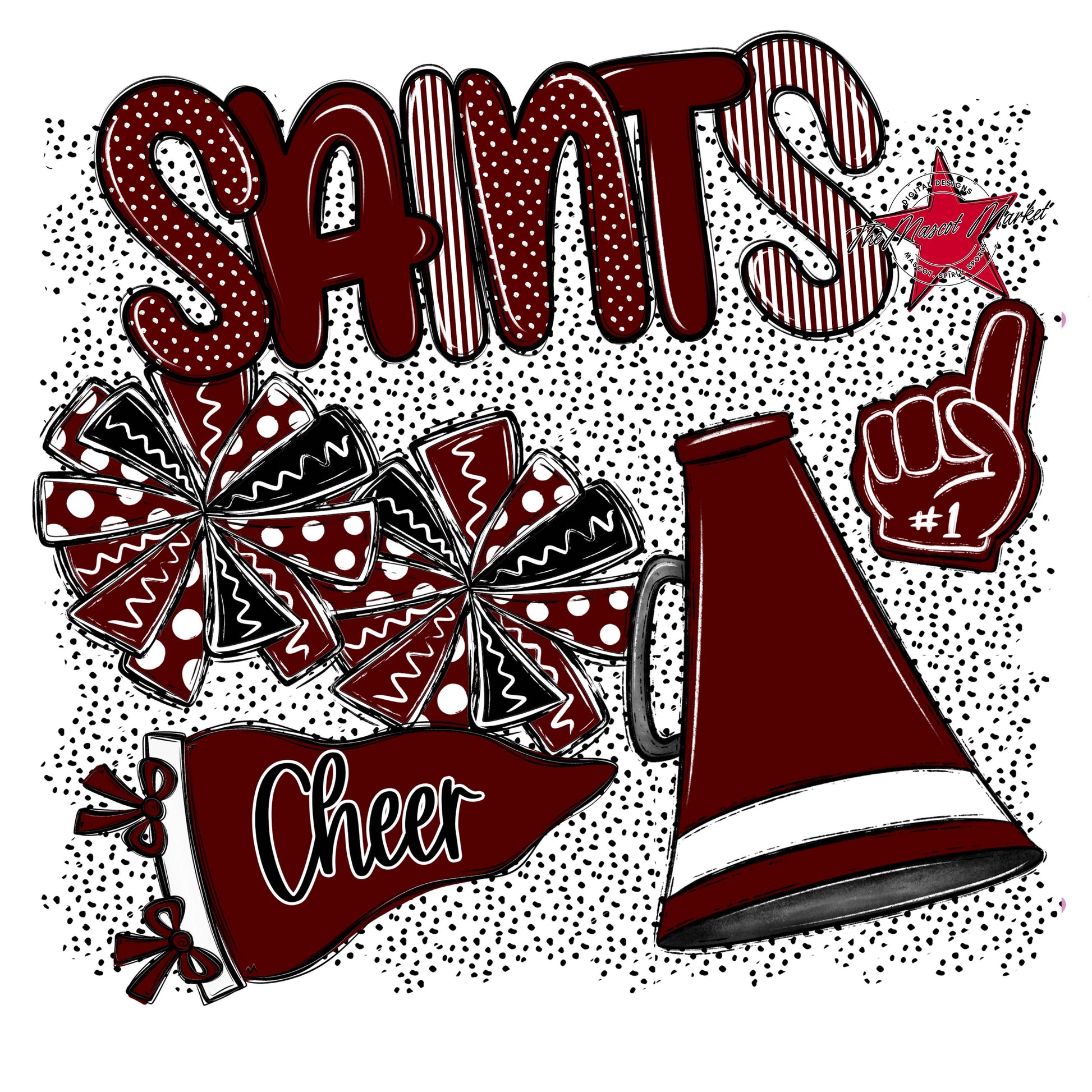 Saints Cheer Spirit-Maroon