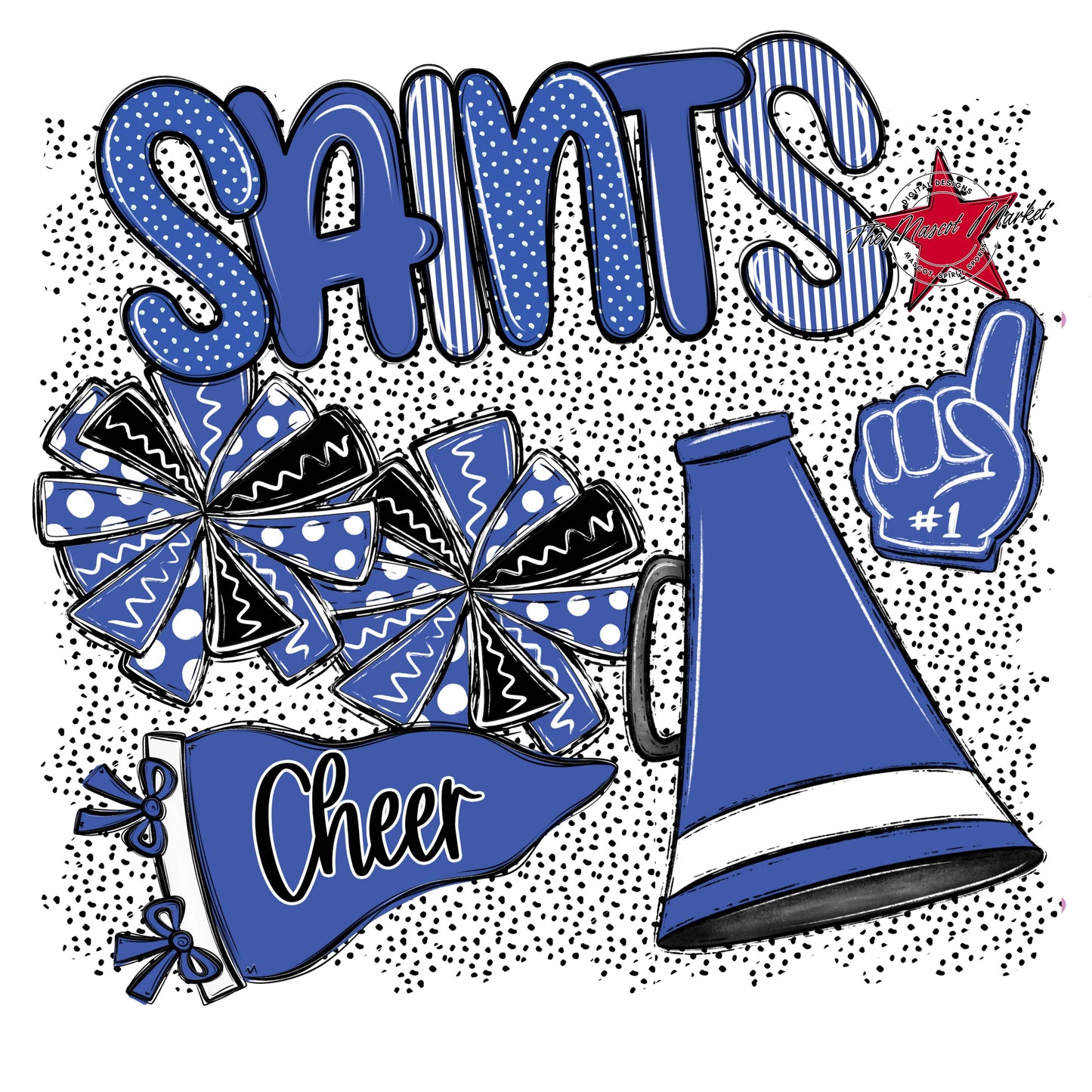 Saints Cheer Spirit-Off Blue
