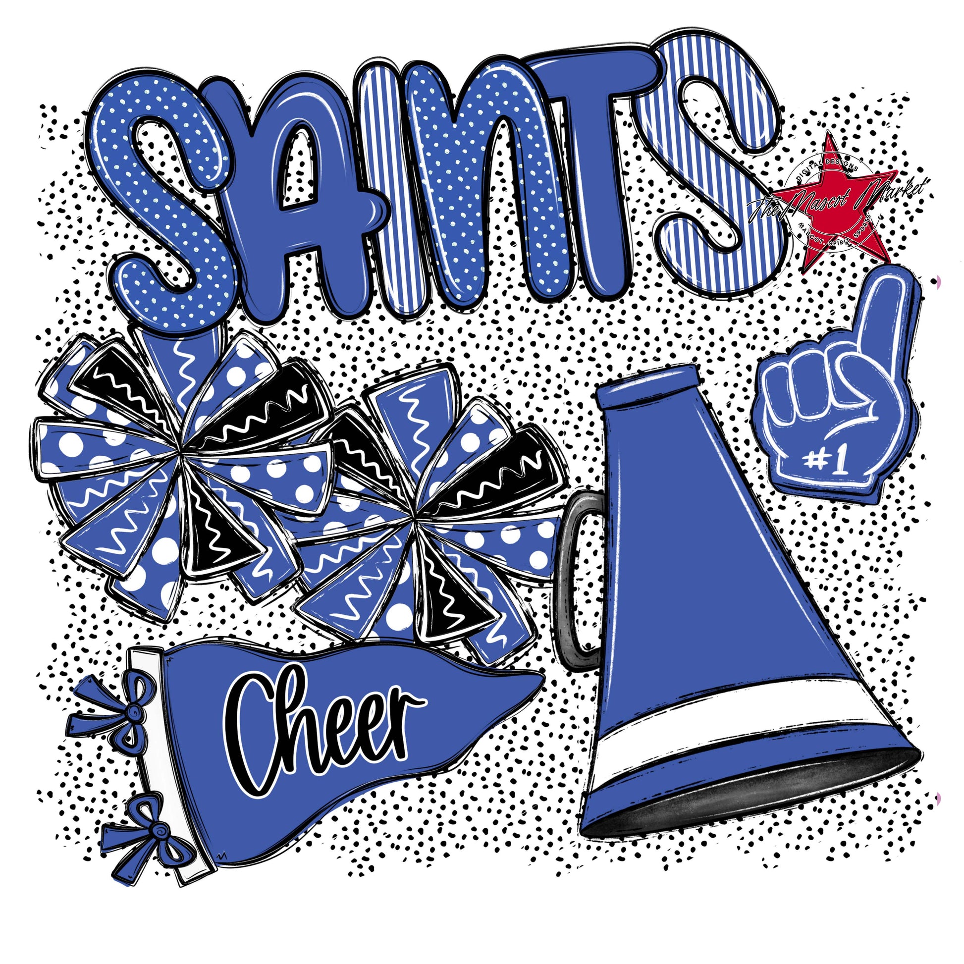 Saints Cheer Spirit-Off Blue