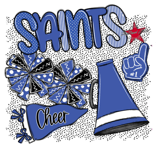 Saints Cheer Spirit-Off Blue