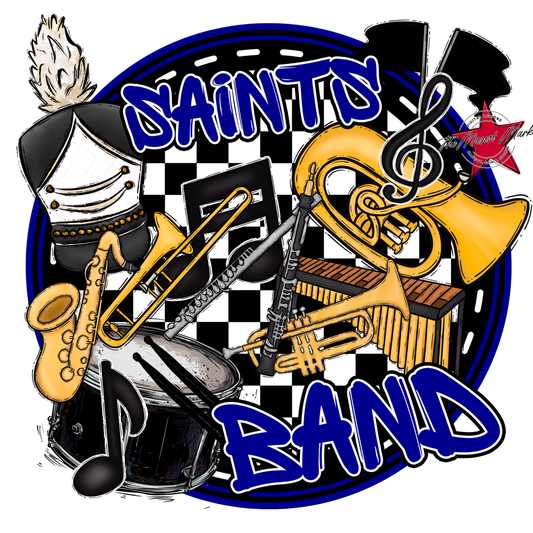 Saints Circle Band Design-Blue