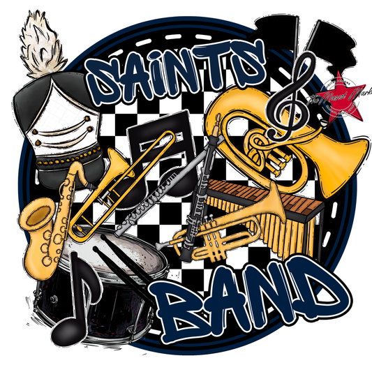 Saints Circle Band Design-Navy