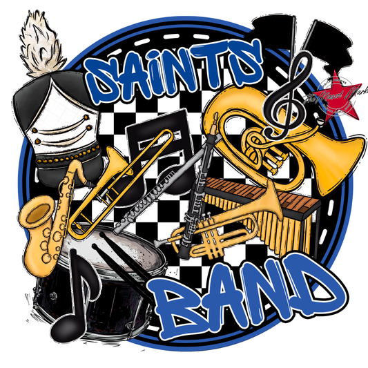 Saints Circle Band Design-Off Blue