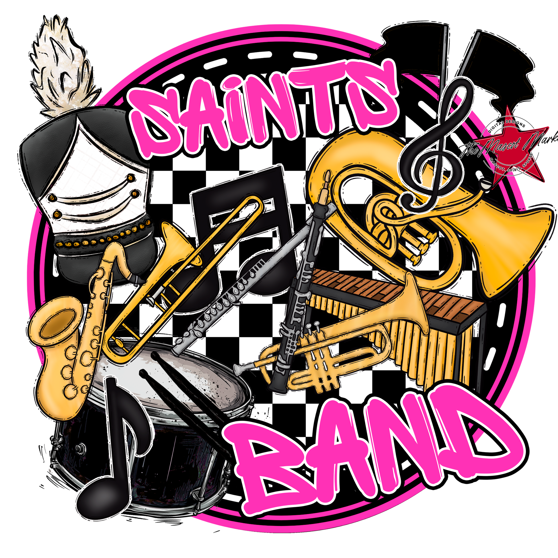 Saints Circle Band Design-Pink