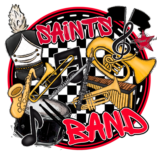 Saints Circle Band Design-Red