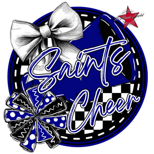 Saints Circle Cheer Design-Blue