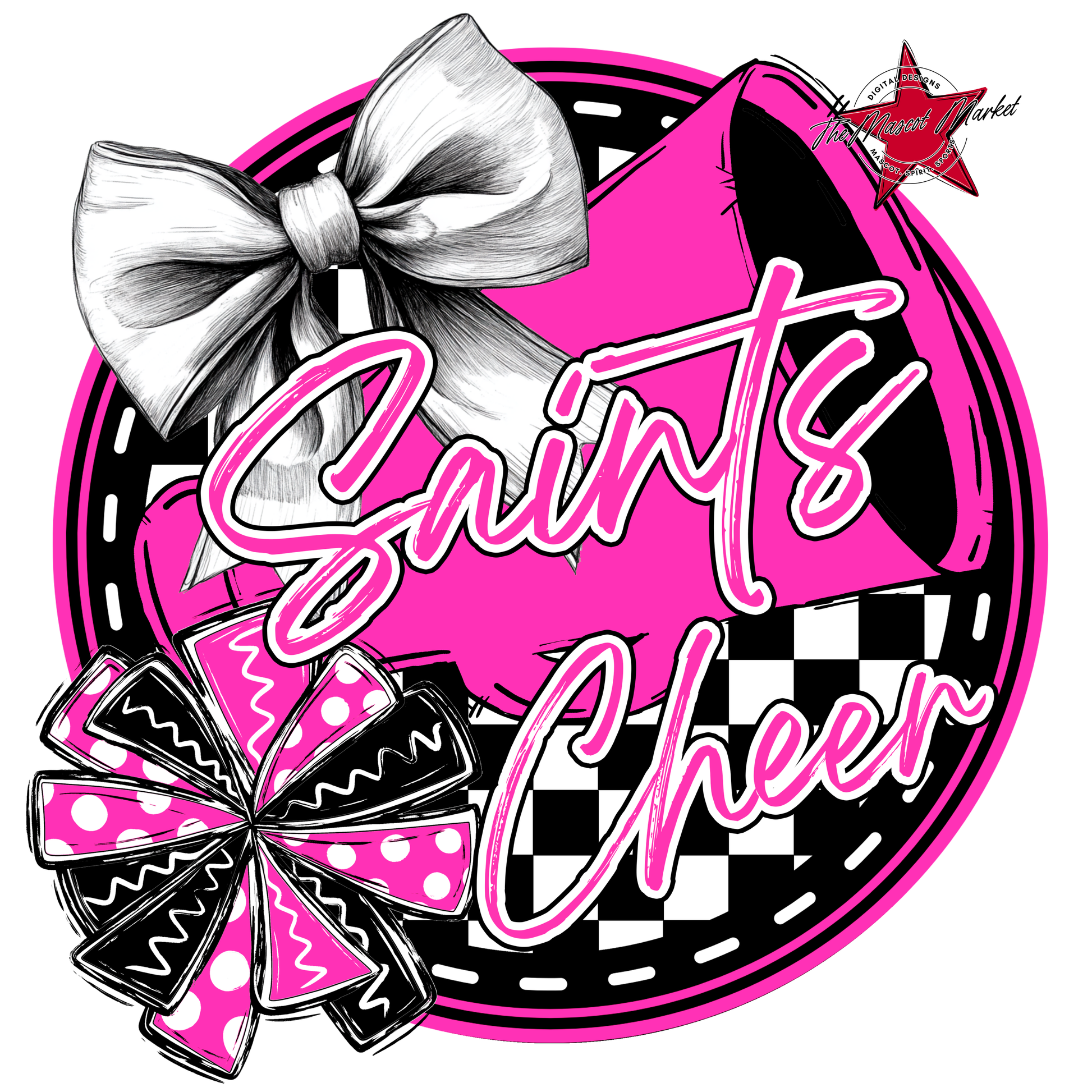 Saints Circle Cheer Design-Pink