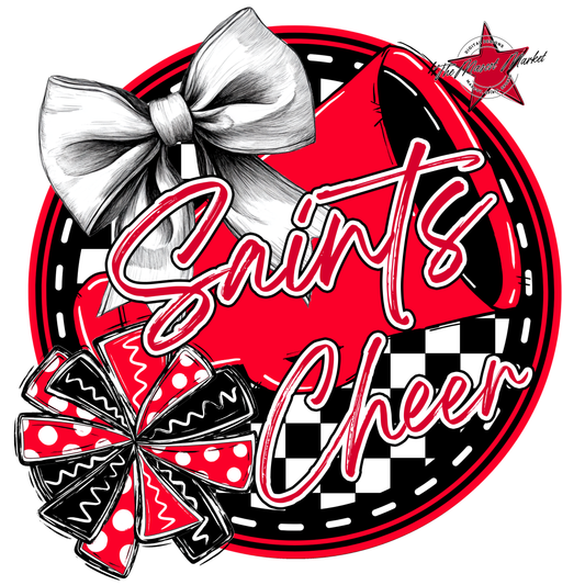 Saints Circle Cheer Design-Red