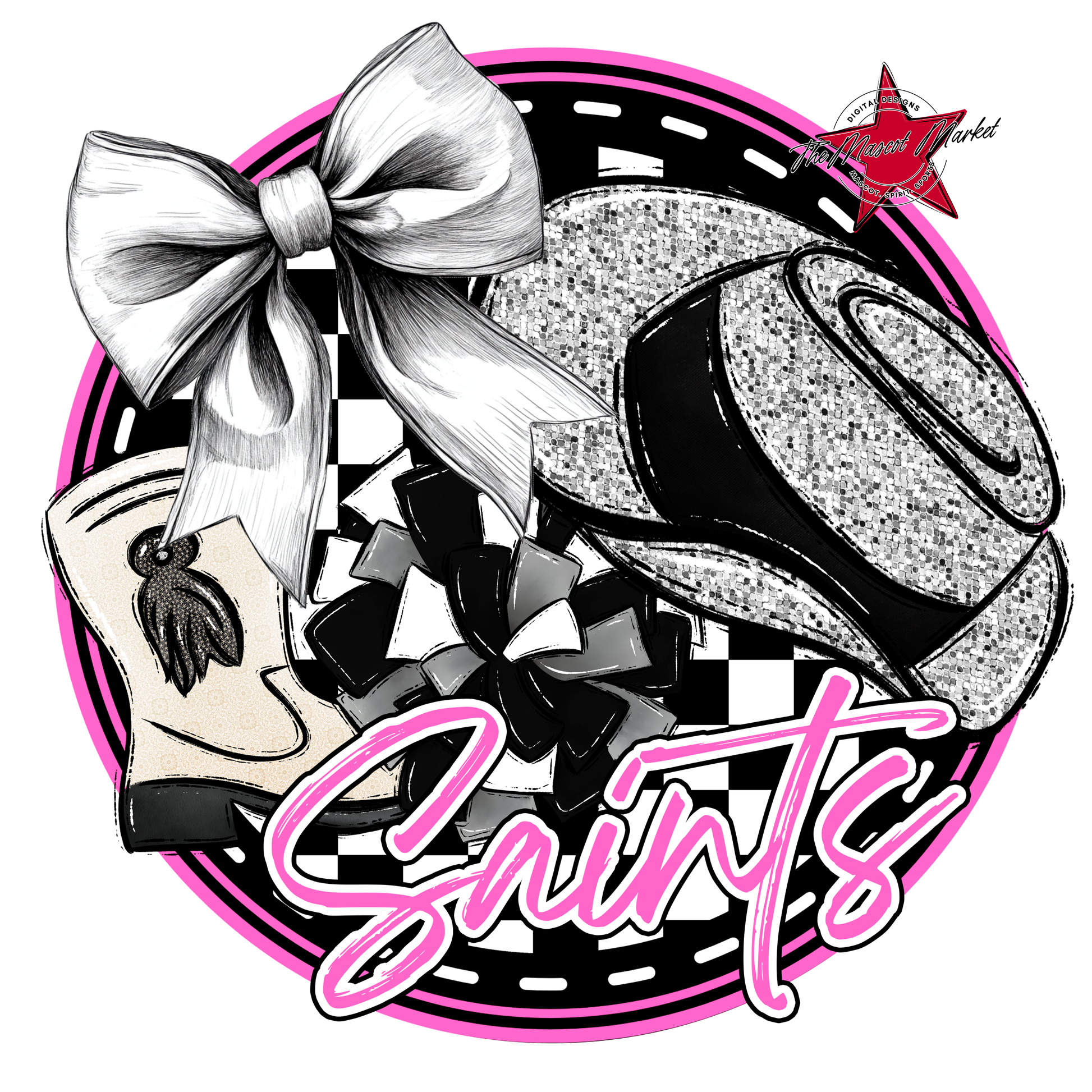 Saints Circle Drillteam Design-Baby Pink