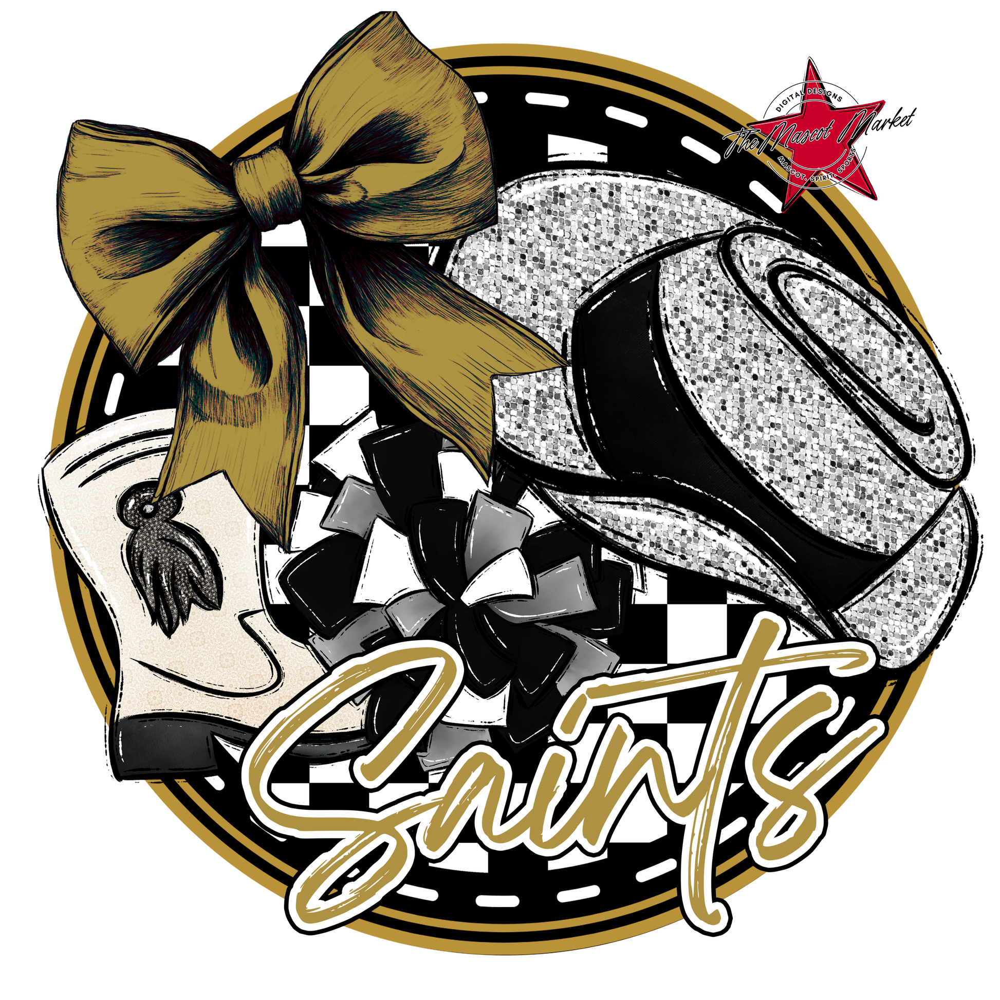 Saints Circle Drillteam Design-Gold