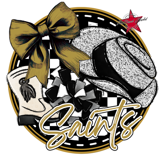 Saints Circle Drillteam Design-Gold