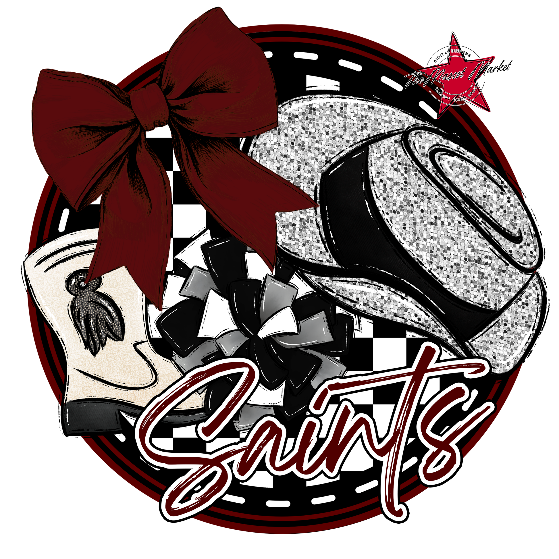 Saints Circle Drillteam Design-Maroon