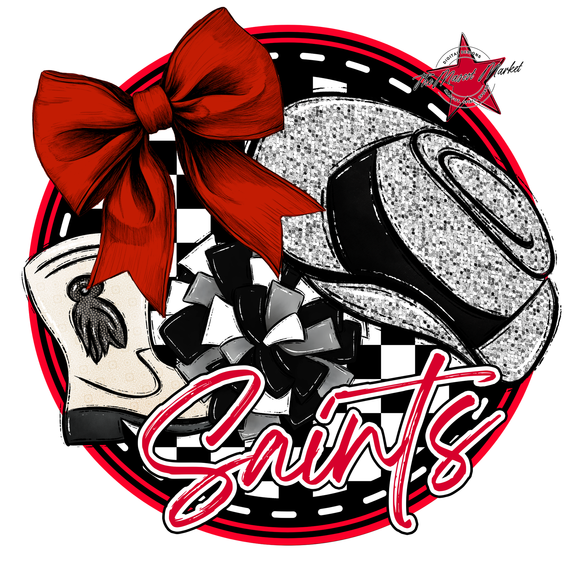 Saints Circle Drillteam Design-Red