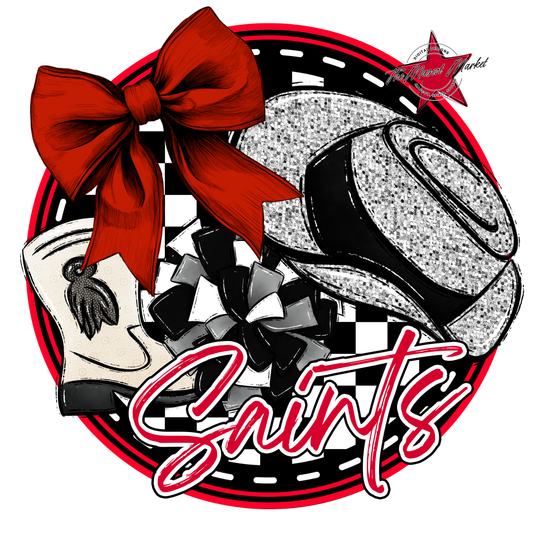 Saints Circle Drillteam Design-Red