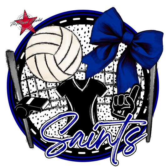 Saints Circle Volleyball Design-Blue