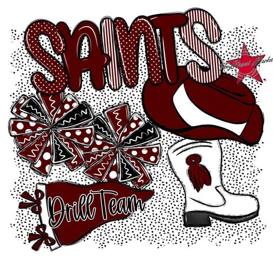 Saints Drillteam Spirit-Maroon