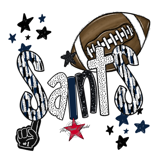 Saints Football Scrape-Navy