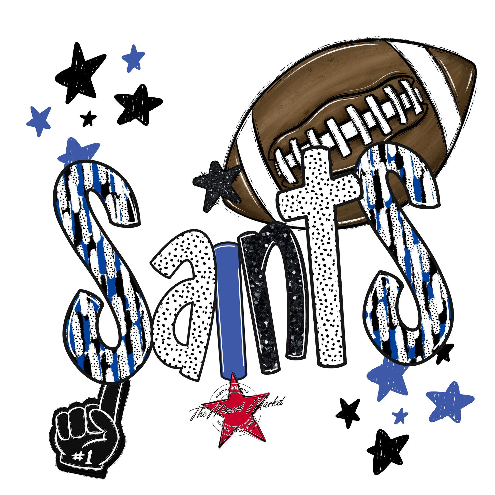 Saints Football Scrape-Off Blue