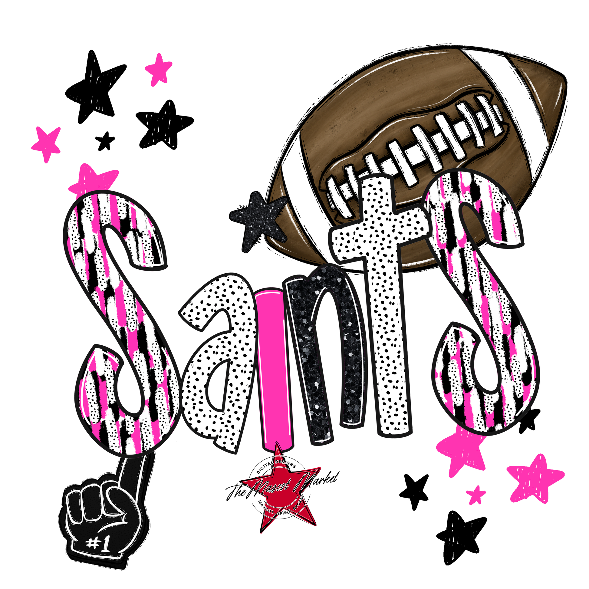 Saints Football Scrape-Pink