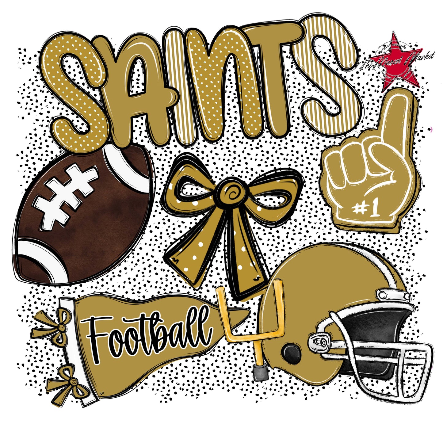 Saints Football Spirit-Gold