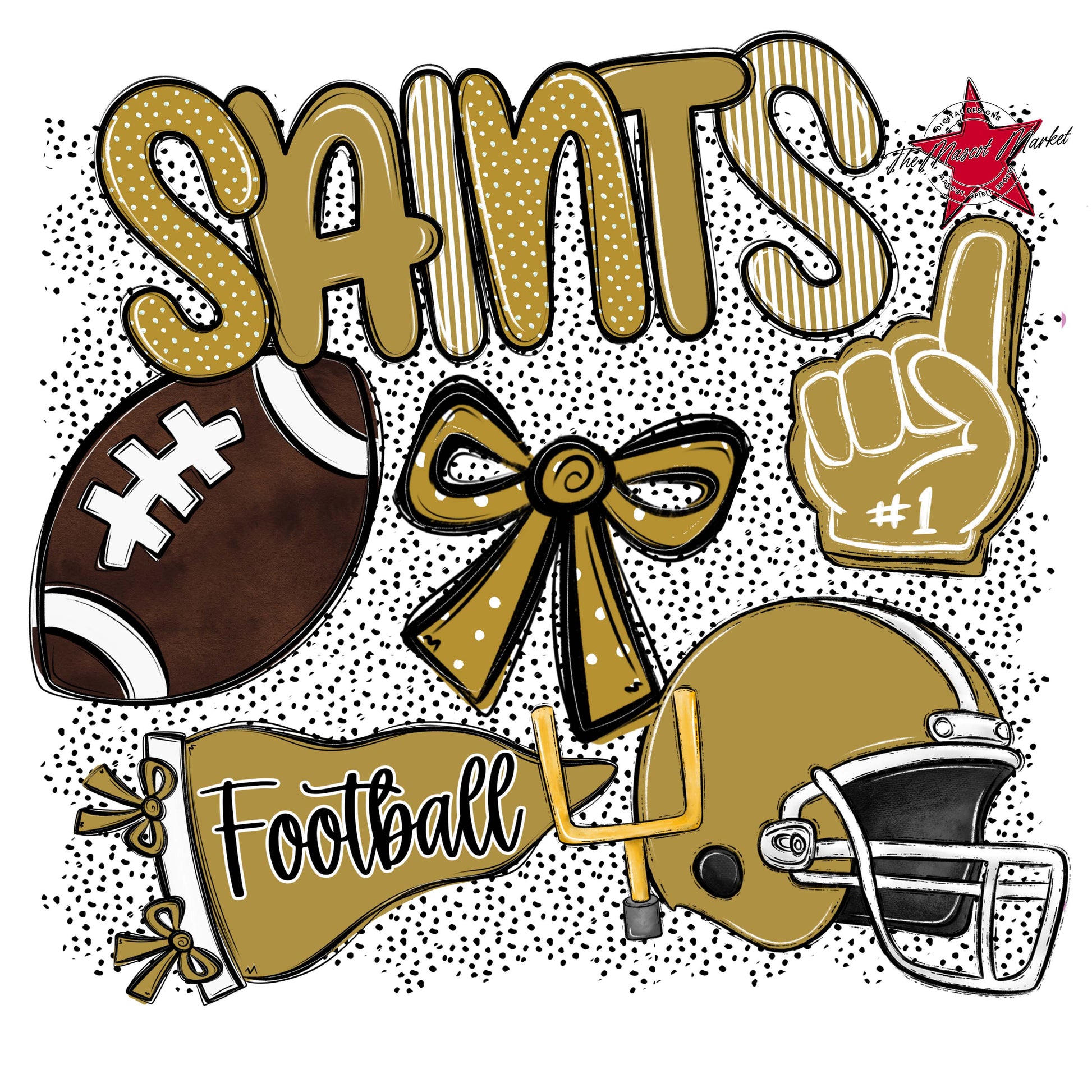 Saints Football Spirit-Gold