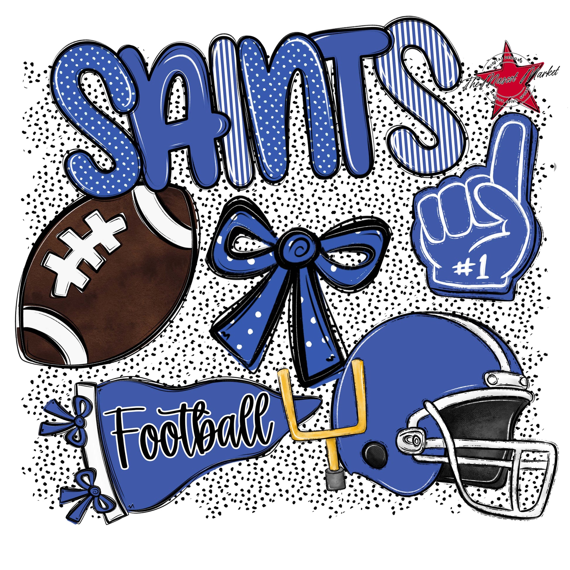 Saints Football Spirit-Off Blue