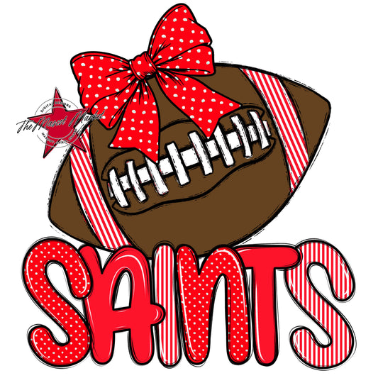 Saints Football Spirit Design-Bright Red