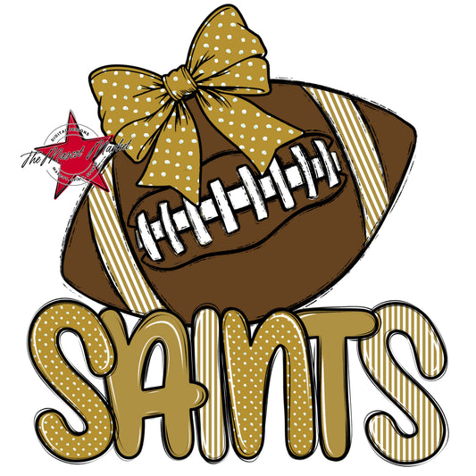 Saints Football Spirit Design-Gold